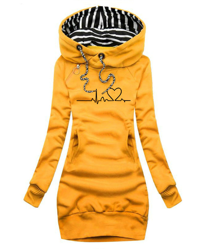 Heart Print Women's Hoodie Top Heart Print Women's Hoodie Top